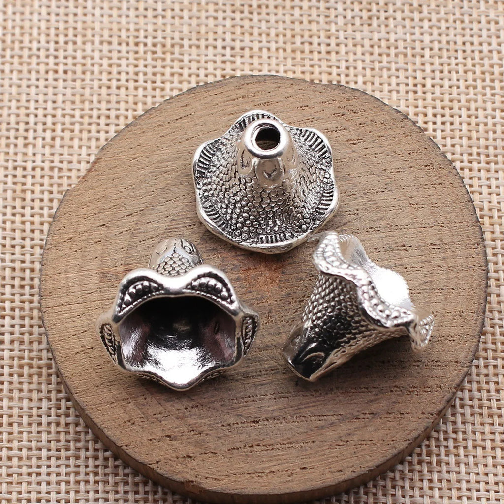 22x21x18mm 6.5g Multicolor Zinc Alloy Trumpet Flower Bead Cap Tassel Cap Findings for DIY Earrings