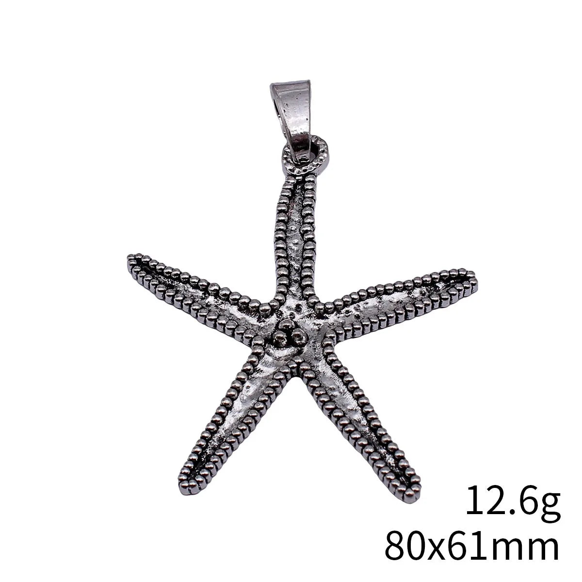 80x61mm 12.6g Antique Silver Zinc Alloy Large Starfish Charm Pendant for DIY Beach Necklace Jewelry