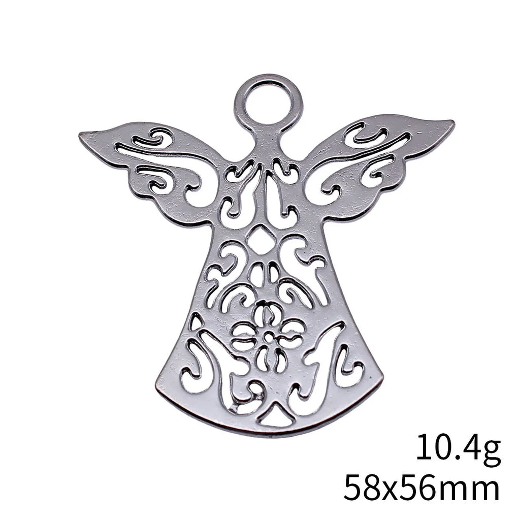 58x56mm 10.4g Multicolor Zinc Alloy Angel Charm Pendant for DIY Necklace Bracelet Jewelry Making