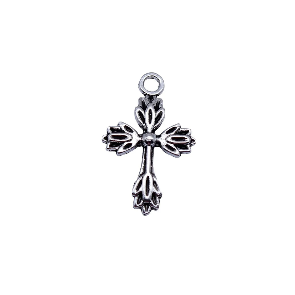 26x17mm 1.2g Antique Silver Zinc Alloy Cross Charm Pendant for DIY Necklace Bracelet Jewelry Making