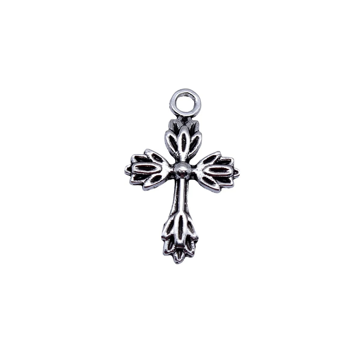 26x17mm 1.2g Antique Silver Zinc Alloy Cross Charm Pendant for DIY Necklace Bracelet Jewelry Making
