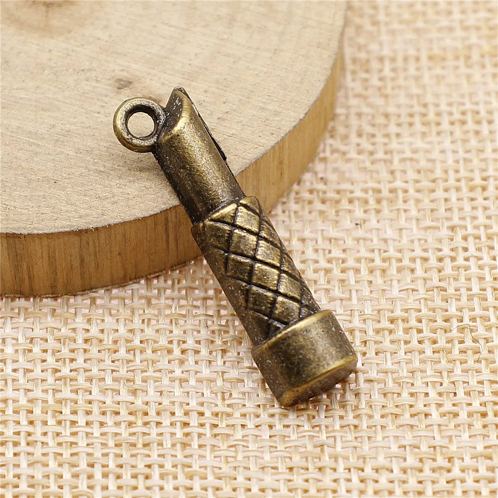 34x9mm 2.7g Antique Bronze Zinc Alloy Lipstick Charm Pendant for DIY Necklace Bracelet Making