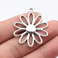 41x35mm 4.3g Antique Silver Zinc Alloy Hollow Flower Charm Pendant for DIY Necklace Earrings Jewelry