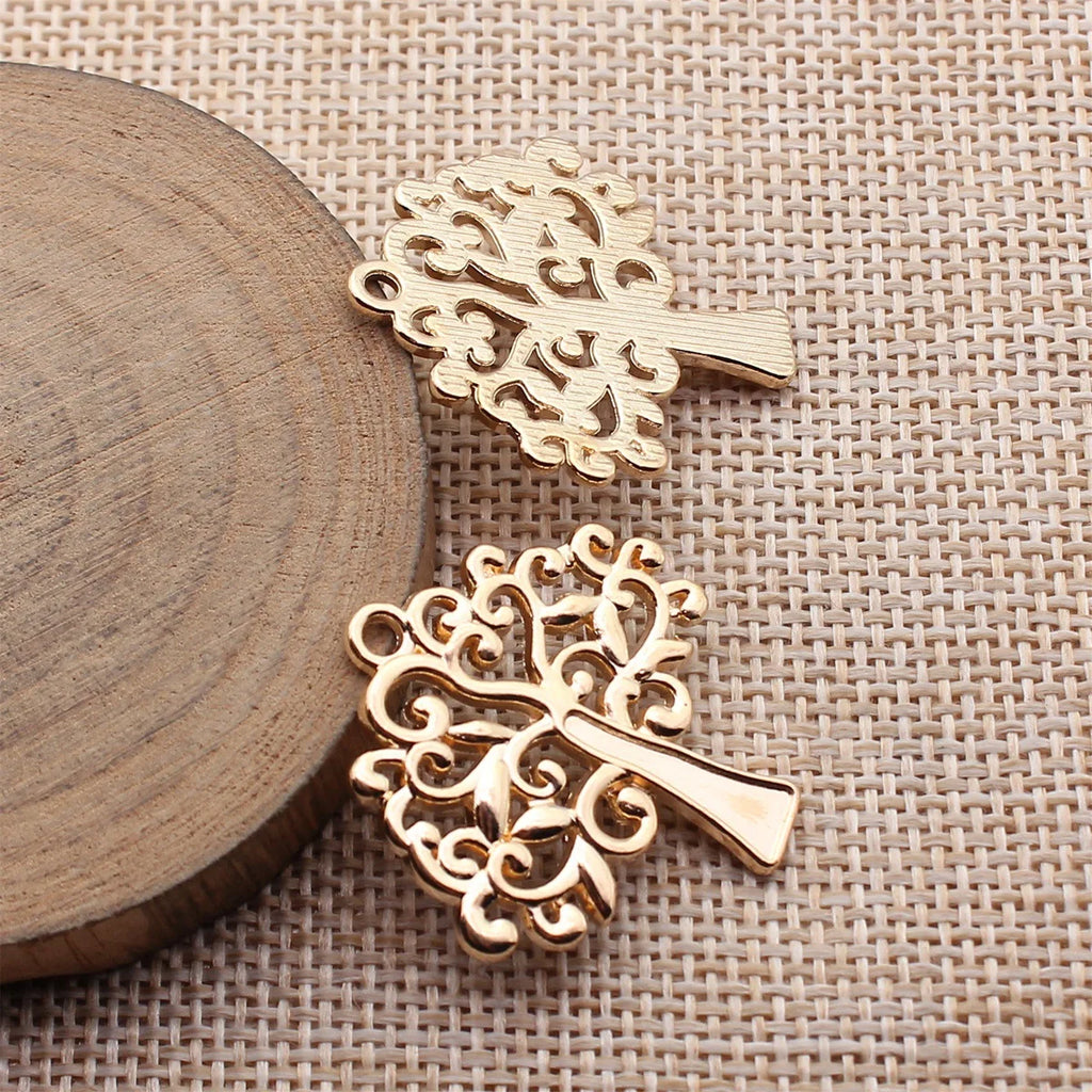 31x30mm 3.9g Multicolor Zinc Alloy Hollow Tree Charm Pendant for DIY Necklace Bracelet Jewelry Making