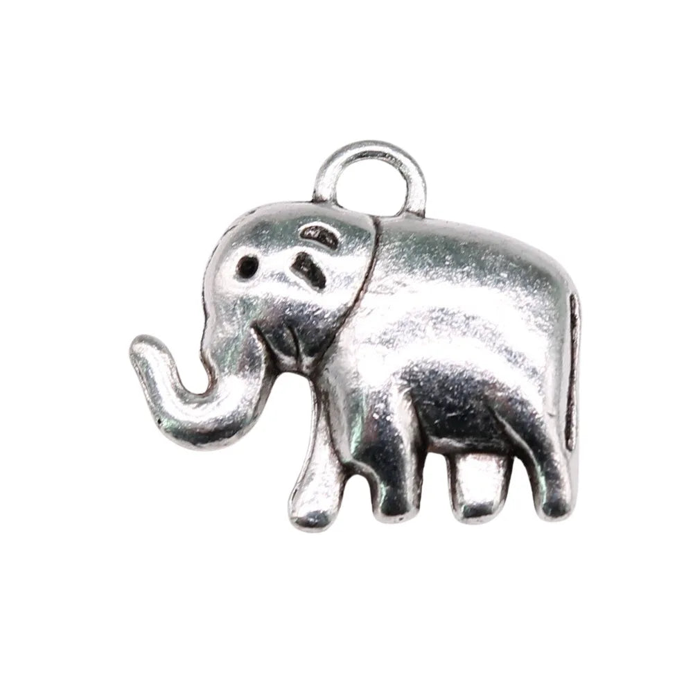 20x18mm 3.7g Antique Silver Zinc Alloy Elephant Charm Pendant for DIY Necklace Bracelet Jewelry
