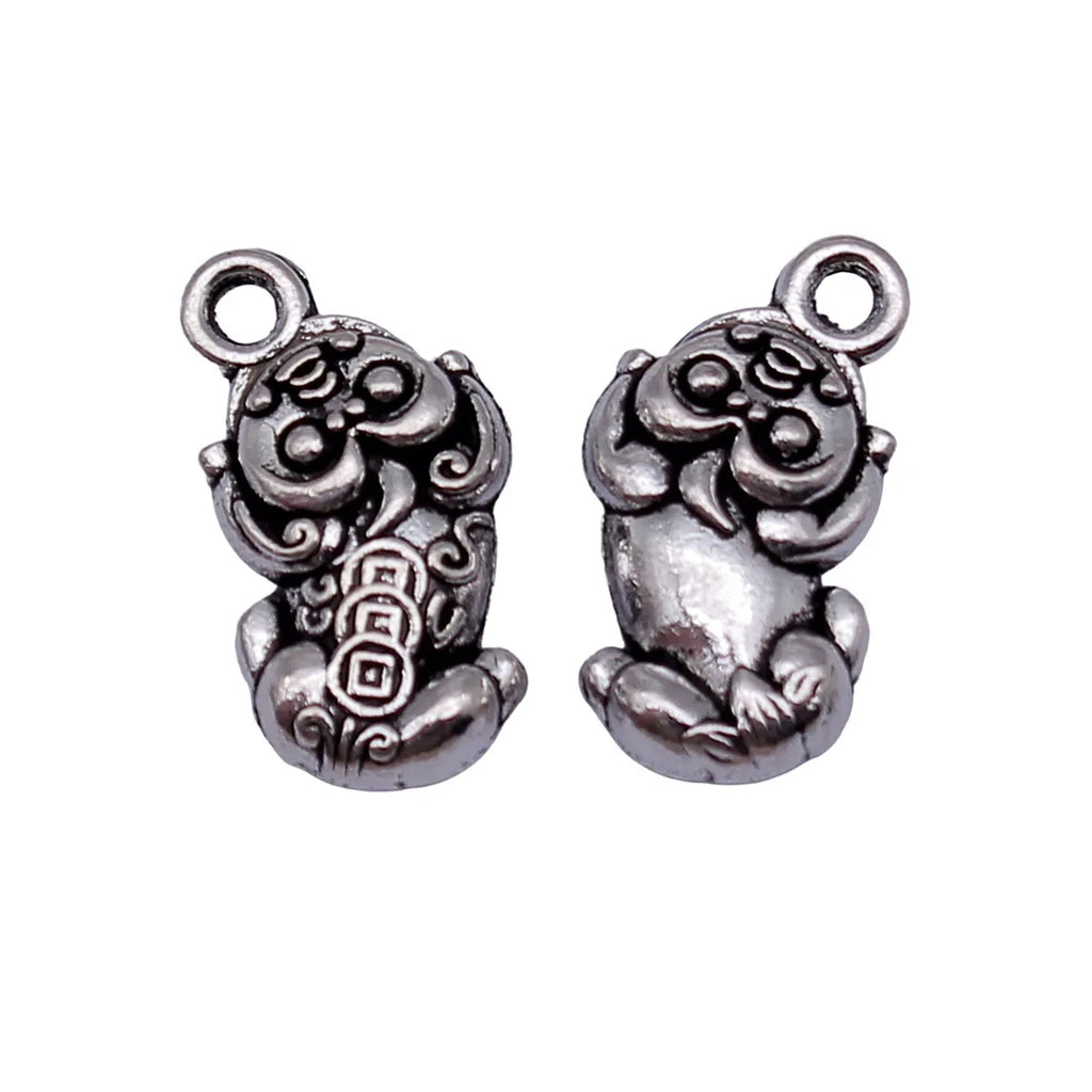 18x10x4.6mm 2.3g Antique Silver Zinc Alloy Pixiu Charm Pendant for DIY Necklace Bracelet Jewelry Making