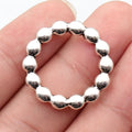 29x29mm 5.1g Antique Silver Zinc Alloy Beaded Round Ring Connector Charm for DIY Necklace Bracelet Making