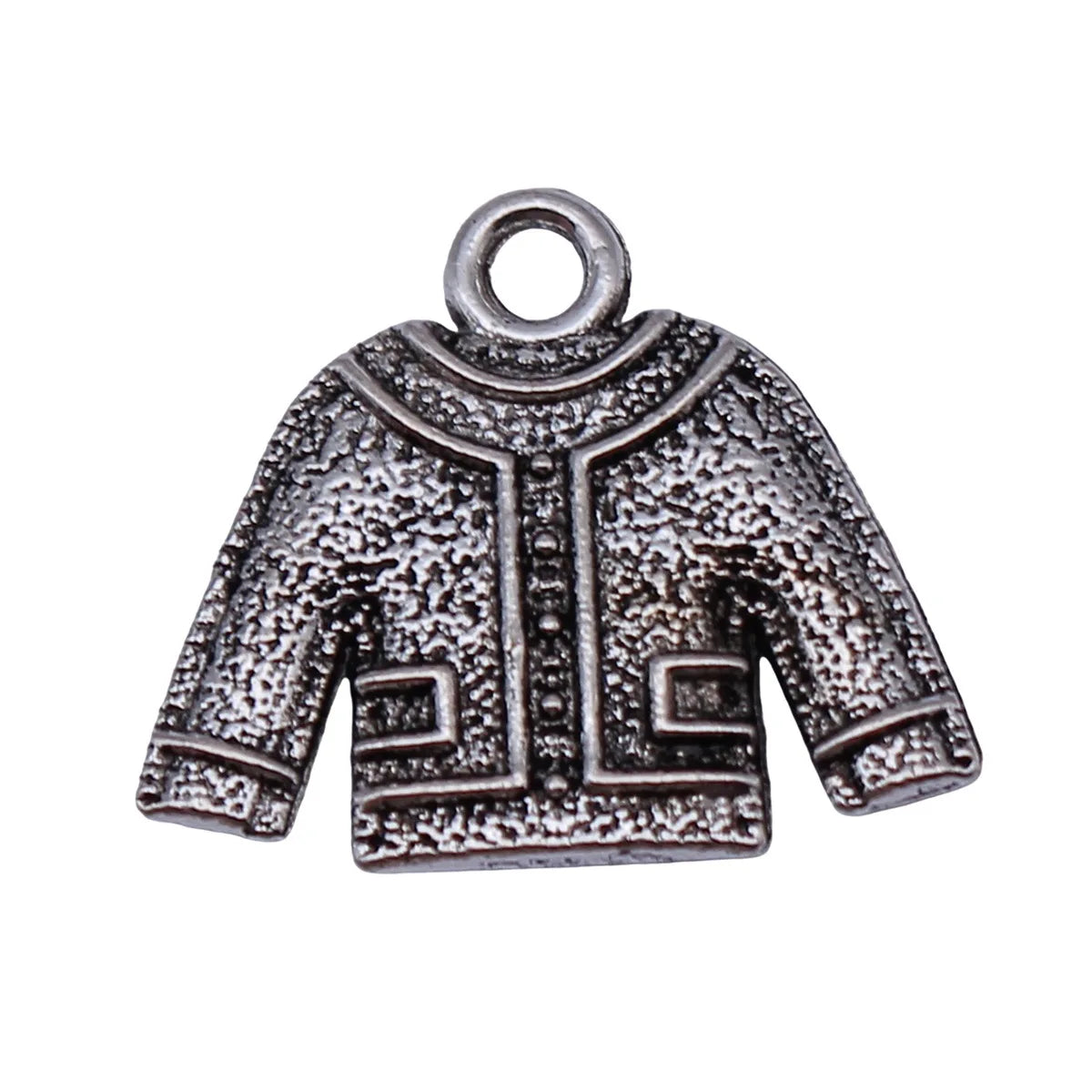 21x18mm 2.3g Antique Silver Zinc Alloy Double Sided Clothing Charm Pendant for DIY Jewelry Making