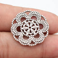 26x26mm 3.3g Multicolor Zinc Alloy Round Flower Filigree charm pendant for DIY jewelry making