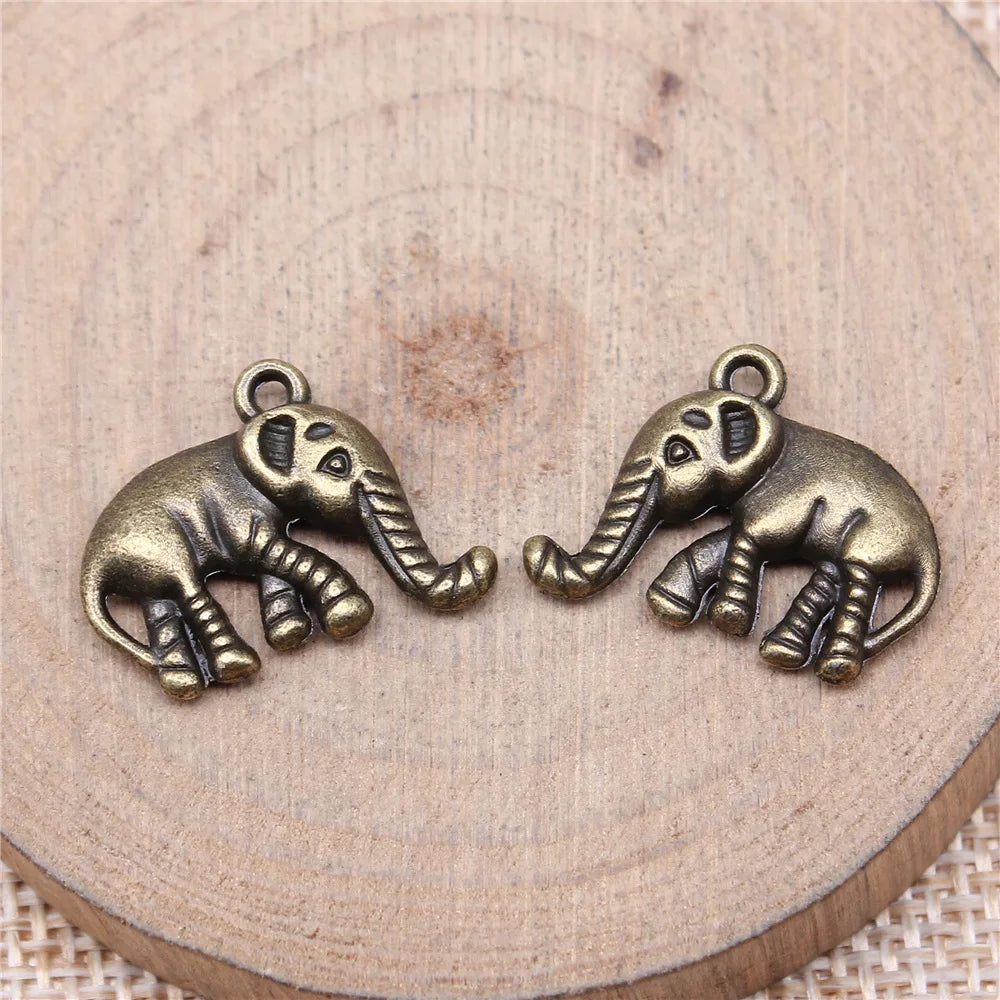 20x16x4mm 2.7g Multicolor Zinc Alloy Elephant Charm Pendant for DIY Necklace Bracelet Jewelry Making
