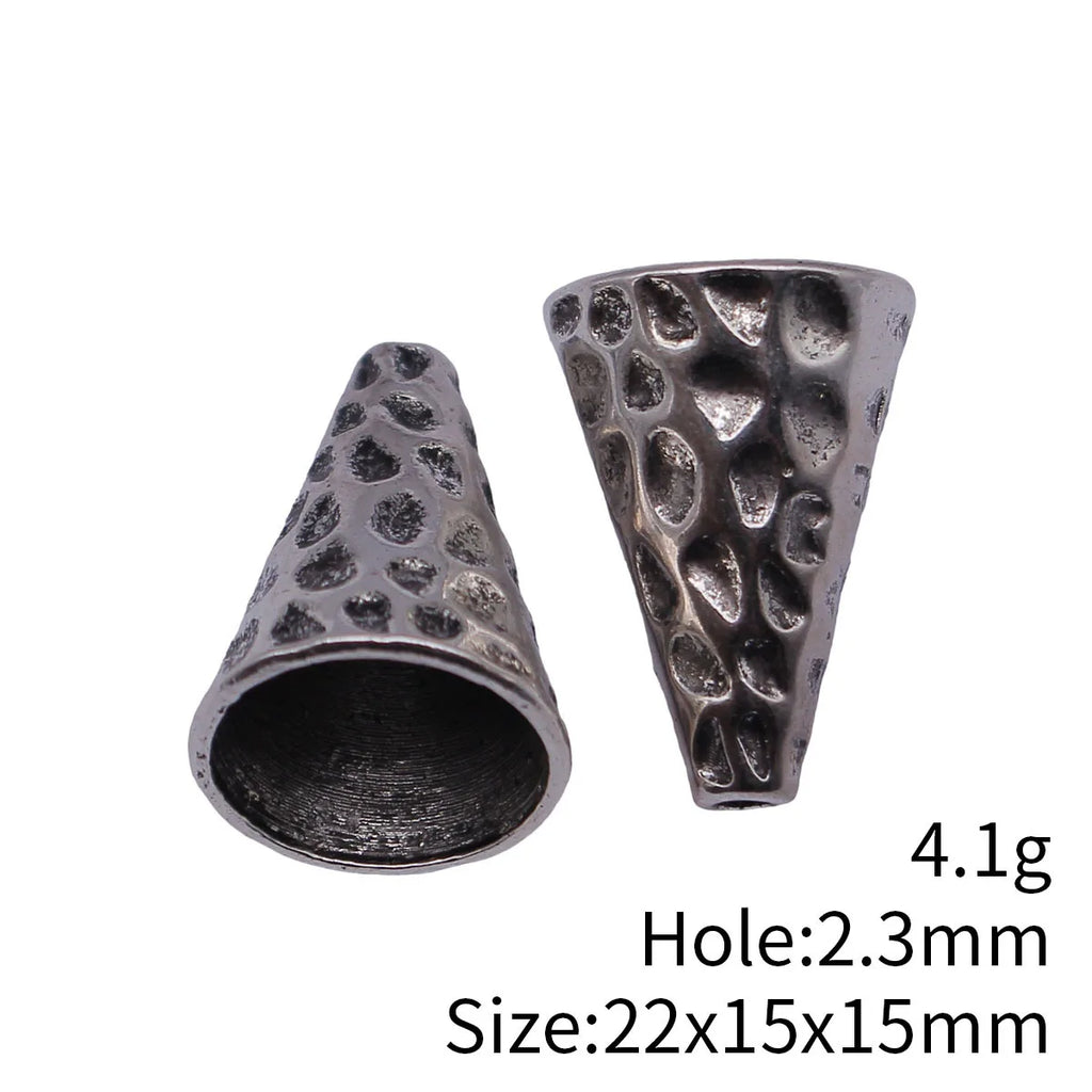 22x15x15mm 4.1g Multicolor Zinc Alloy Hammered Cone Tassel Cap Jewelry Findings for DIY Tassel Making