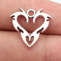 20x20mm 1.3g Antique Silver Zinc Alloy Heart Charm Pendant for DIY Necklace and Bracelet Making