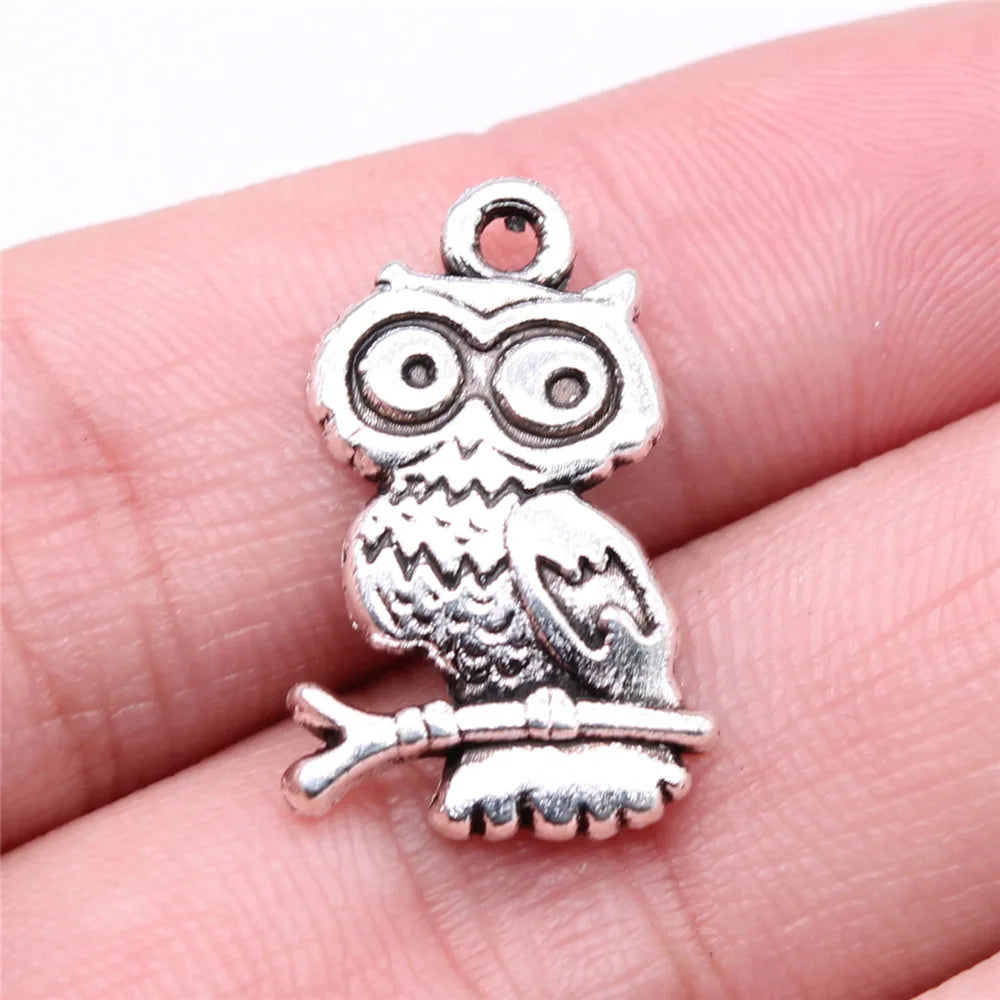 22x15mm 1.5g Multicolor Zinc Alloy Owl Cat Charm Pendant for DIY Necklace Bracelet Jewelry Making