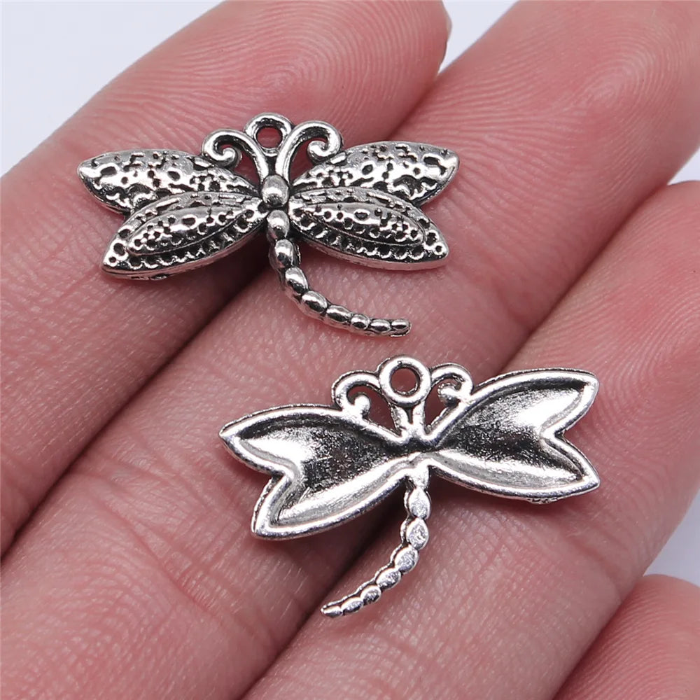 17x25mm 1.4g Multicolor Zinc Alloy Dragonfly Charm Pendant for Necklace Earring Making
