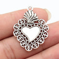 37x28mm 3.6g Multicolor Zinc Alloy Gothic Heart Charm Pendant for DIY Necklace Bracelet Making