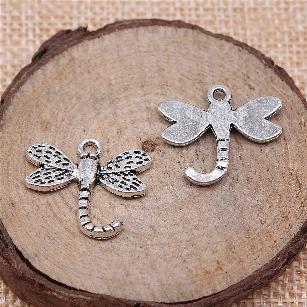 21x18mm 1.5g Multicolor Zinc Alloy Dragonfly Charm Pendant for Necklace Bracelet Earring Making