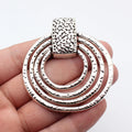 67x63mm 38g Multicolor Zinc Alloy Layered Hammered Circle Ring Charm Pendant for DIY Necklace Jewelry