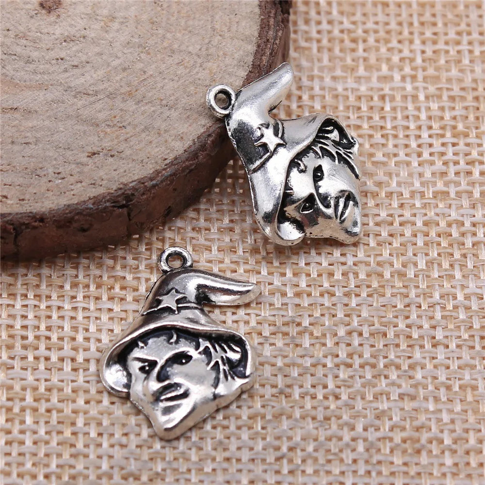 23x16mm 1.6g Antique Silver Zinc Alloy Clown Charm Pendant for Necklace Bracelet DIY Jewelry
