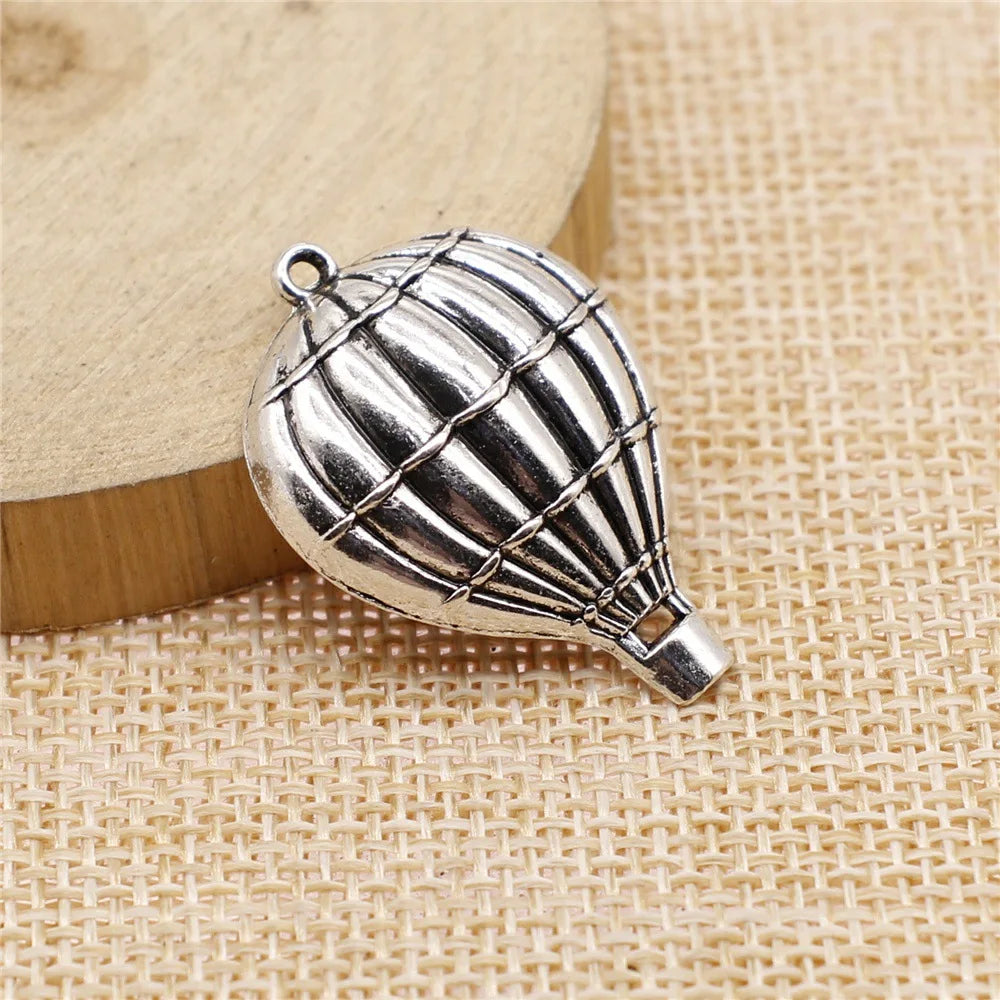 23x32mm 4.6g Antique Silver Zinc Alloy Hot Air Balloon Charm Pendant for DIY Necklace Jewelry Making