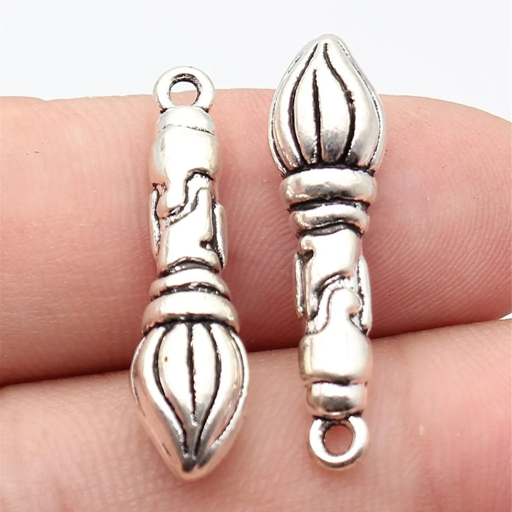 30x7.9x7.4mm 4g Multicolor Zinc Alloy Paint Brush Charm Pendant for DIY Necklace Jewelry Making