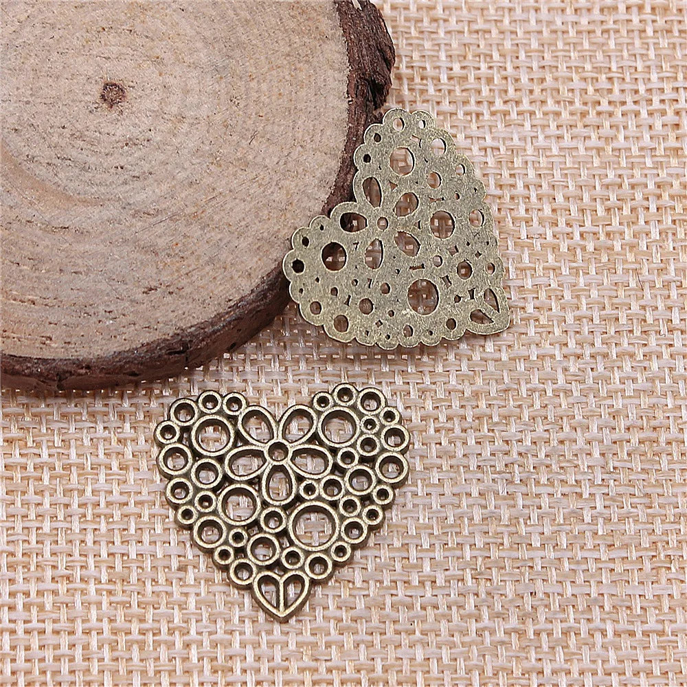 23x25mm 1.6g Multicolor Zinc Alloy Heart Charm Pendant for DIY Bracelet Necklace Jewelry Making