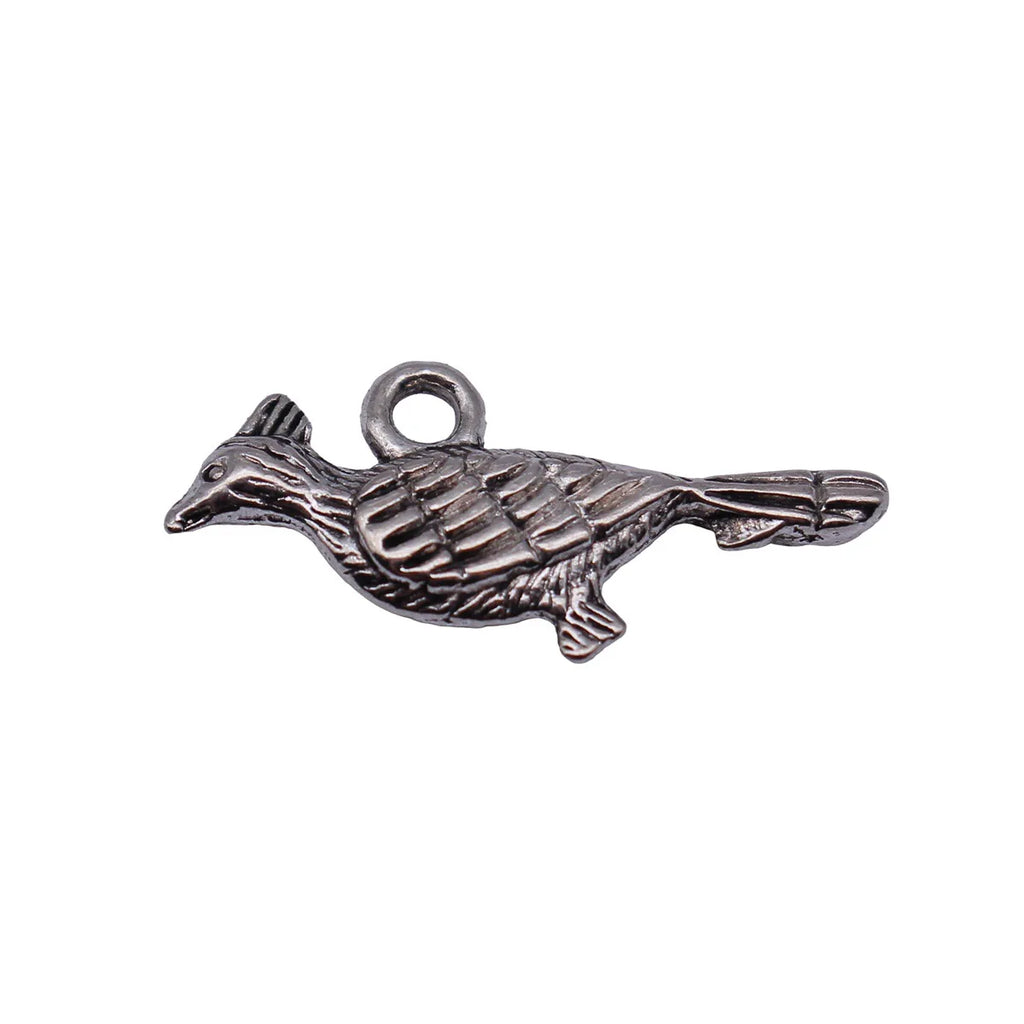 24x14mm 1.3g Antique Silver Zinc Alloy Roadrunner Bird Charm Pendant for DIY Necklace Bracelet Making