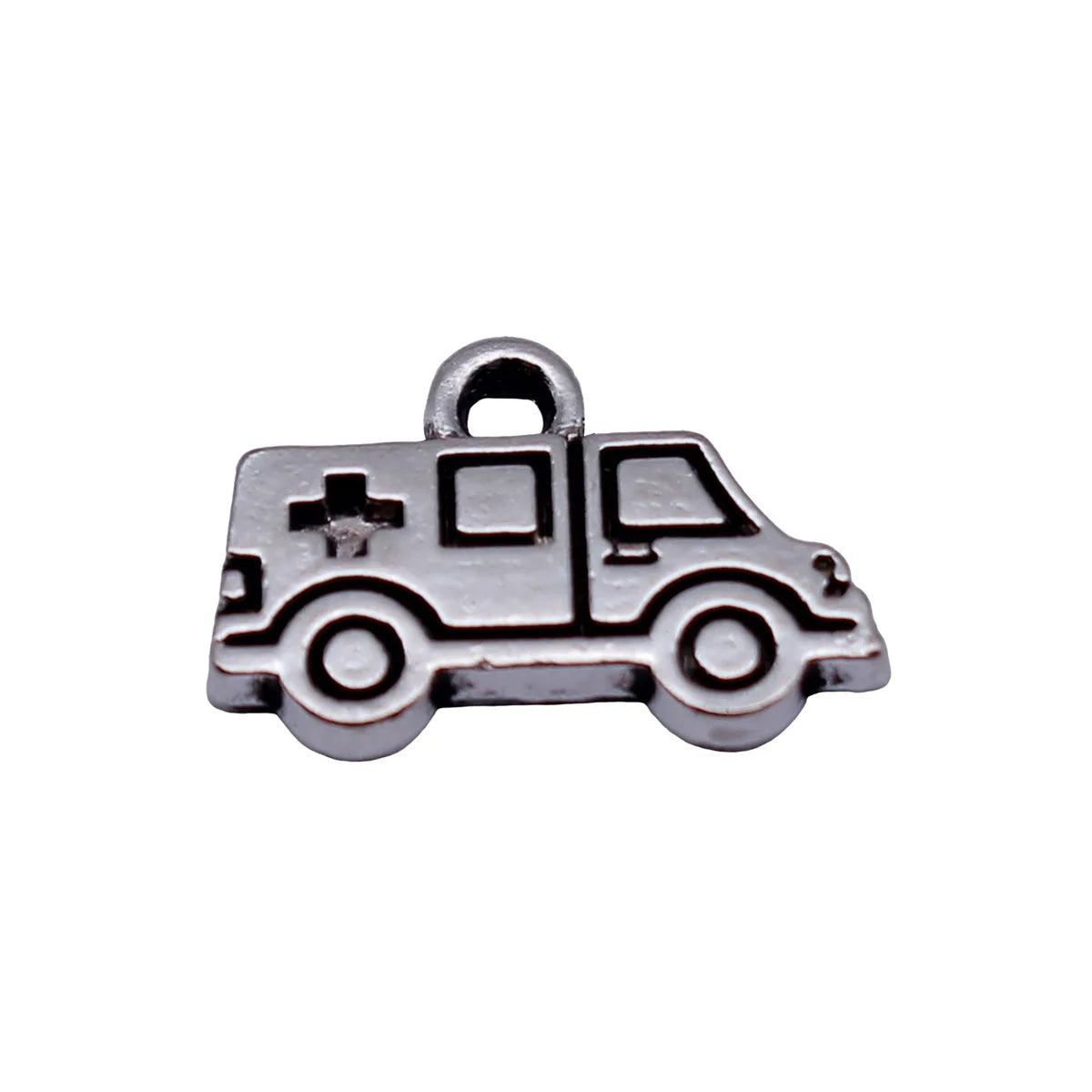 13x8.6mm 0.57g Antique Silver Zinc Alloy Ambulance Charm Pendant for DIY Necklace Bracelet Making