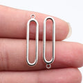 33x7.8mm 1.3g Multicolor Zinc Alloy Hollow Oval Geometric Charm Pendant for DIY Jewelry Making