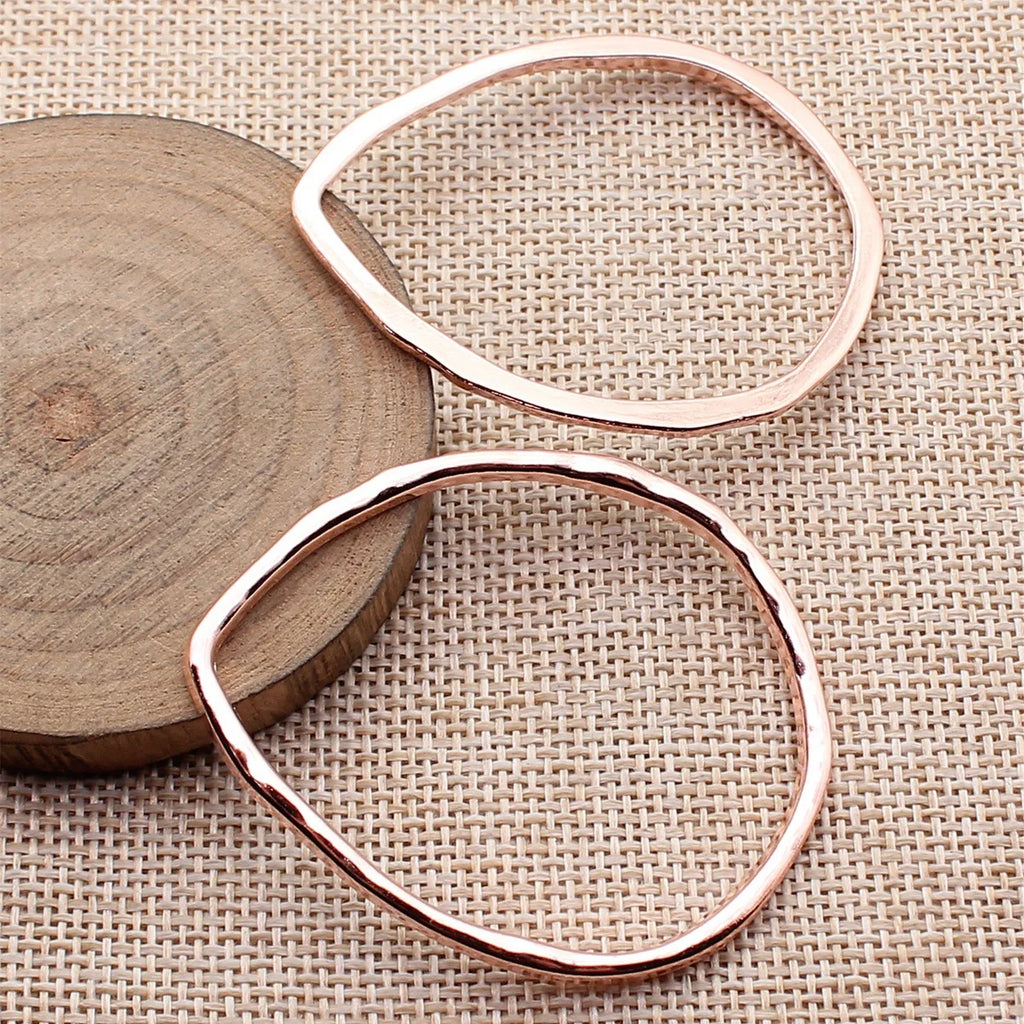 57x46mm 6.1g Rose Gold Zinc Alloy Hollow Teardrop Frame Charm Pendant for DIY Necklace Jewelry