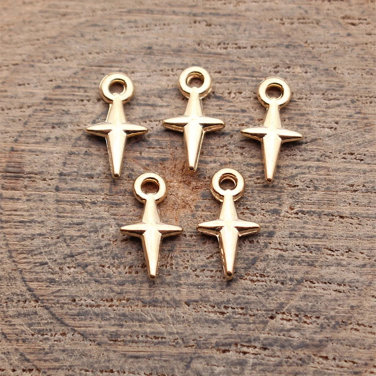 11x6mm 0.18g Multicolor Zinc Alloy Cross Star Charm Pendant for DIY Bracelet Necklace Making