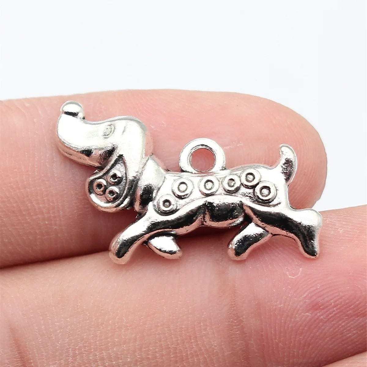 29x17mm 2g Antique Silver Zinc Alloy Cute Dog Charm Pendant for DIY Necklace Bracelet Making