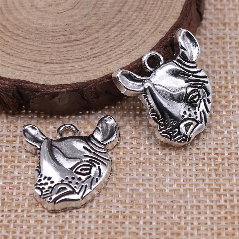 21x20mm 2.6g Antique Silver Zinc Alloy Rhinoceros Charm Pendant for DIY Necklace Bracelet Making