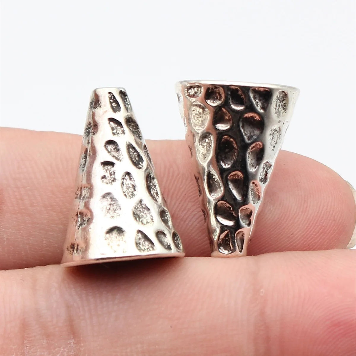 22x15x15mm 4.1g Multicolor Zinc Alloy Hammered Cone Tassel Cap Jewelry Findings for DIY Tassel Making