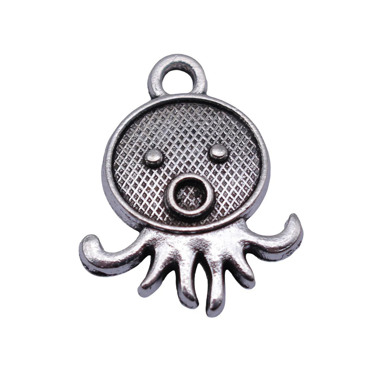 22x17mm 1.7g Antique Silver Zinc Alloy Octopus Fish Charm Pendant for DIY Necklace Bracelet Making