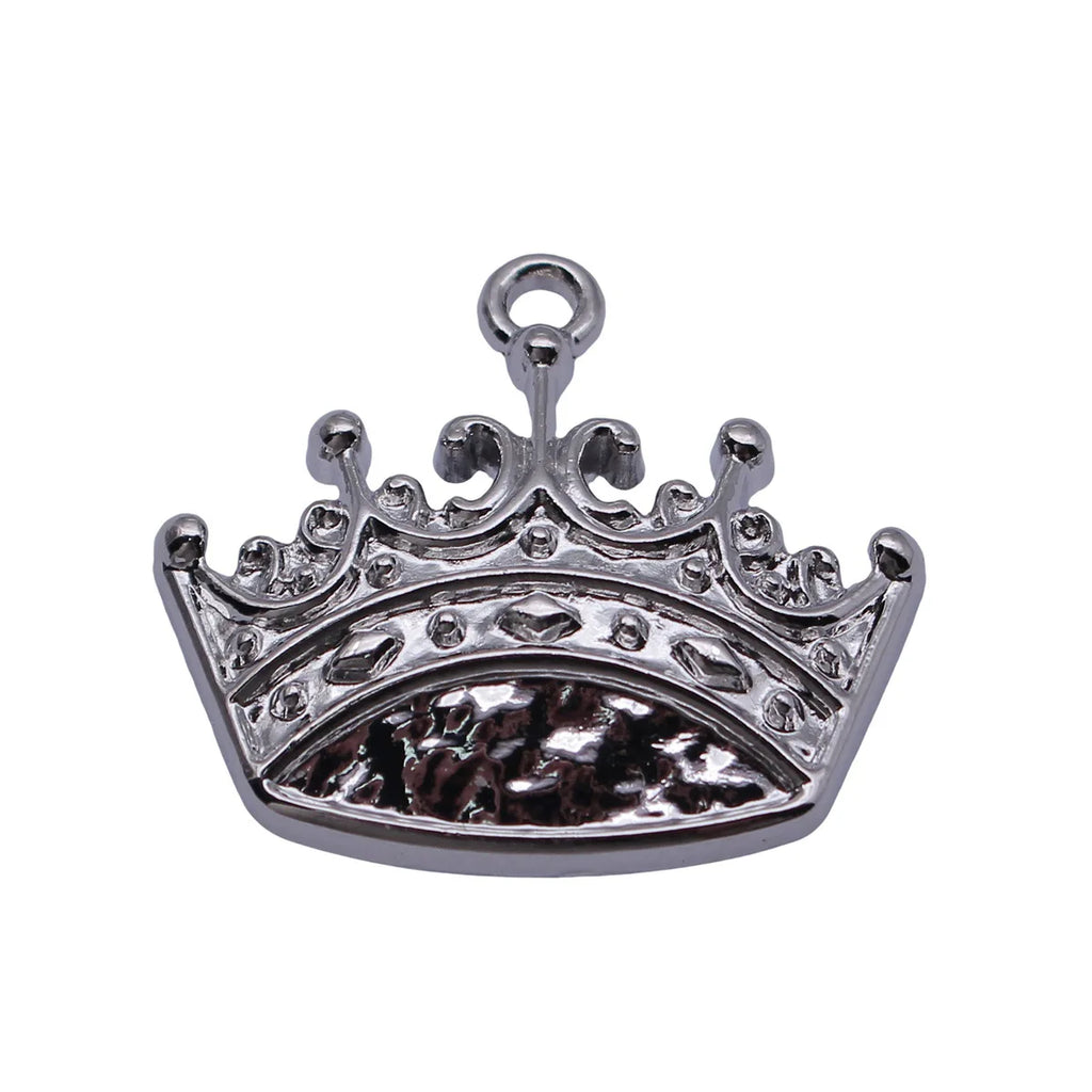 34x30mm 4.4g Silver Tone Zinc Alloy Crown Charm Pendant for DIY Bracelet Necklace Jewelry