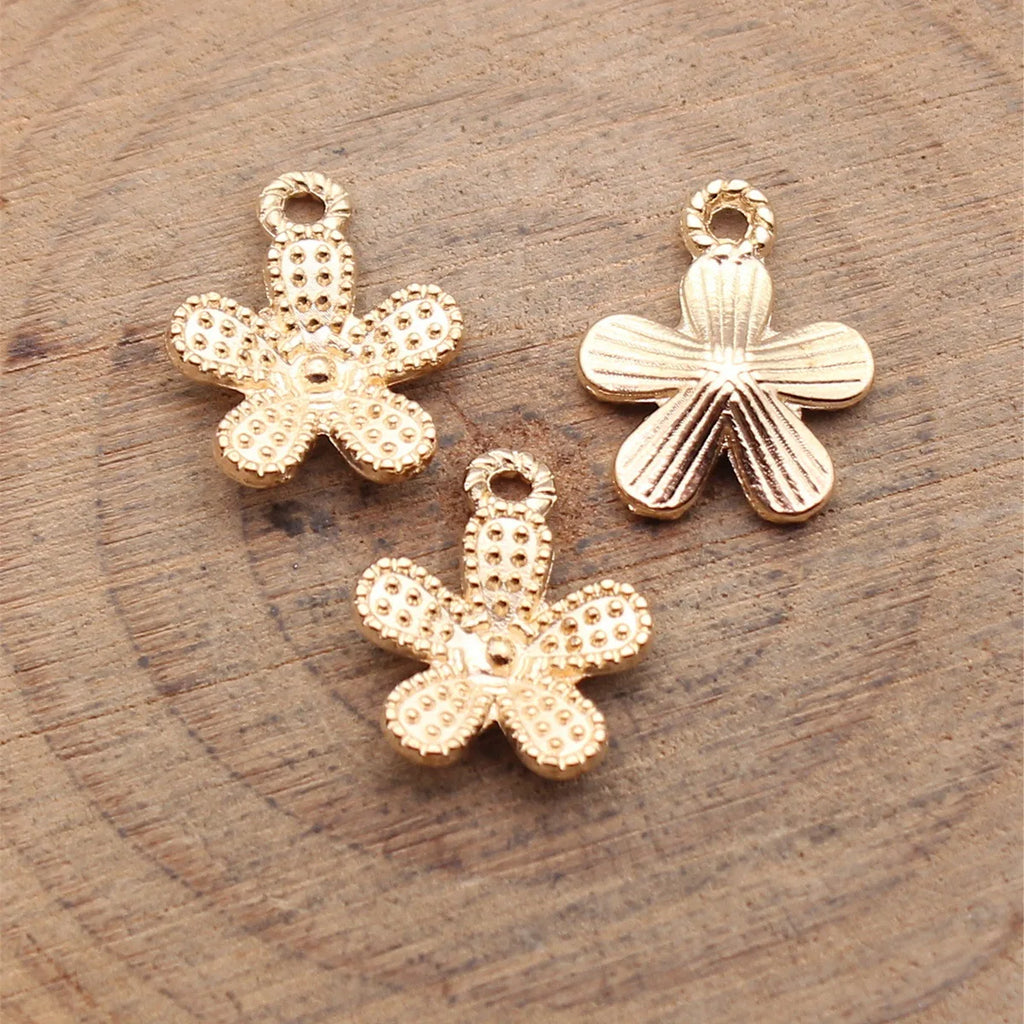 14x11mm 0.52g Multi Color Zinc Alloy Flower Charm Pendant for DIY Necklace Bracelet Jewelry Making
