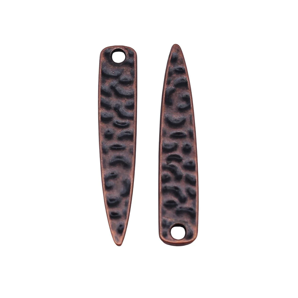 42x7.6mm 1.7g Antique Copper Zinc Alloy Hammered Cone Charm Pendant for DIY Necklace Jewelry Making