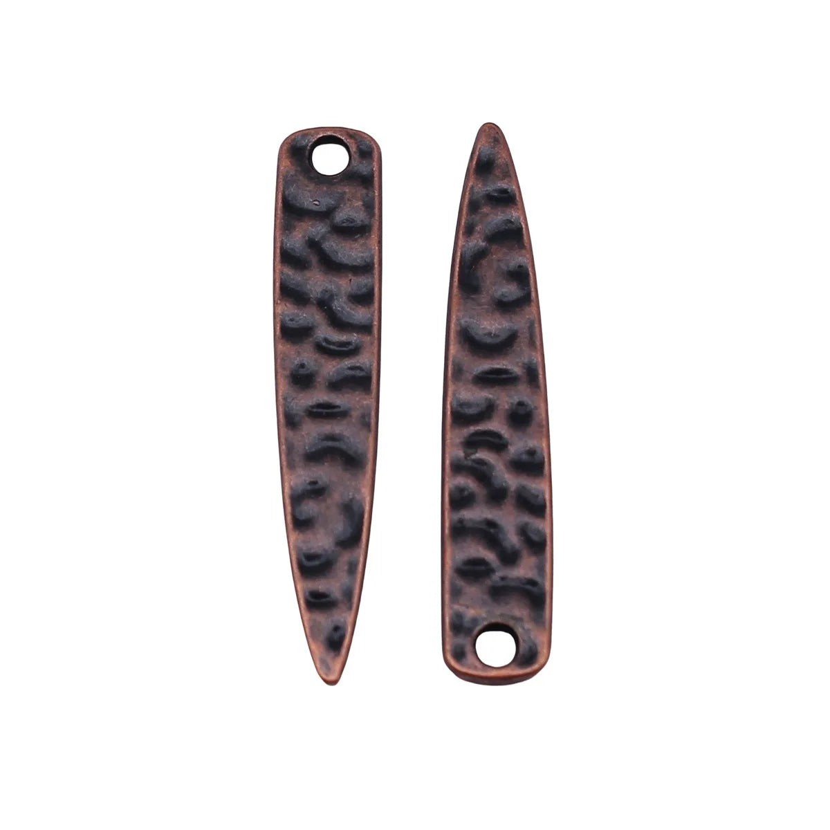 42x7.6mm 1.7g Antique Copper Zinc Alloy Hammered Cone Charm Pendant for DIY Necklace Jewelry Making