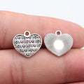 16x15mm 0.95g Antique Silver Zinc Alloy LOVE Heart Charm Pendant for DIY Necklace Bracelet Making