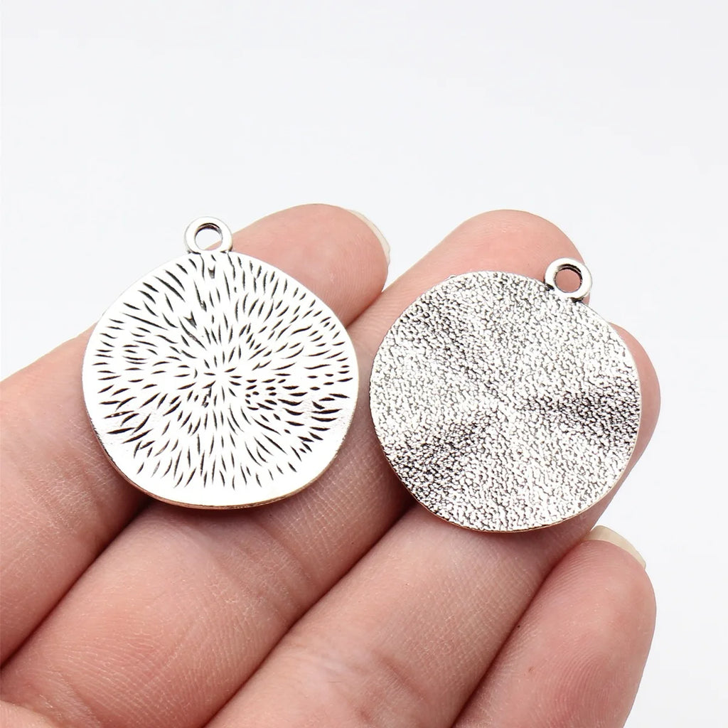34x30mm 3.5g Multicolor Zinc Alloy Radial Texture Irregular Round Disc Charm Pendant for Jewelry