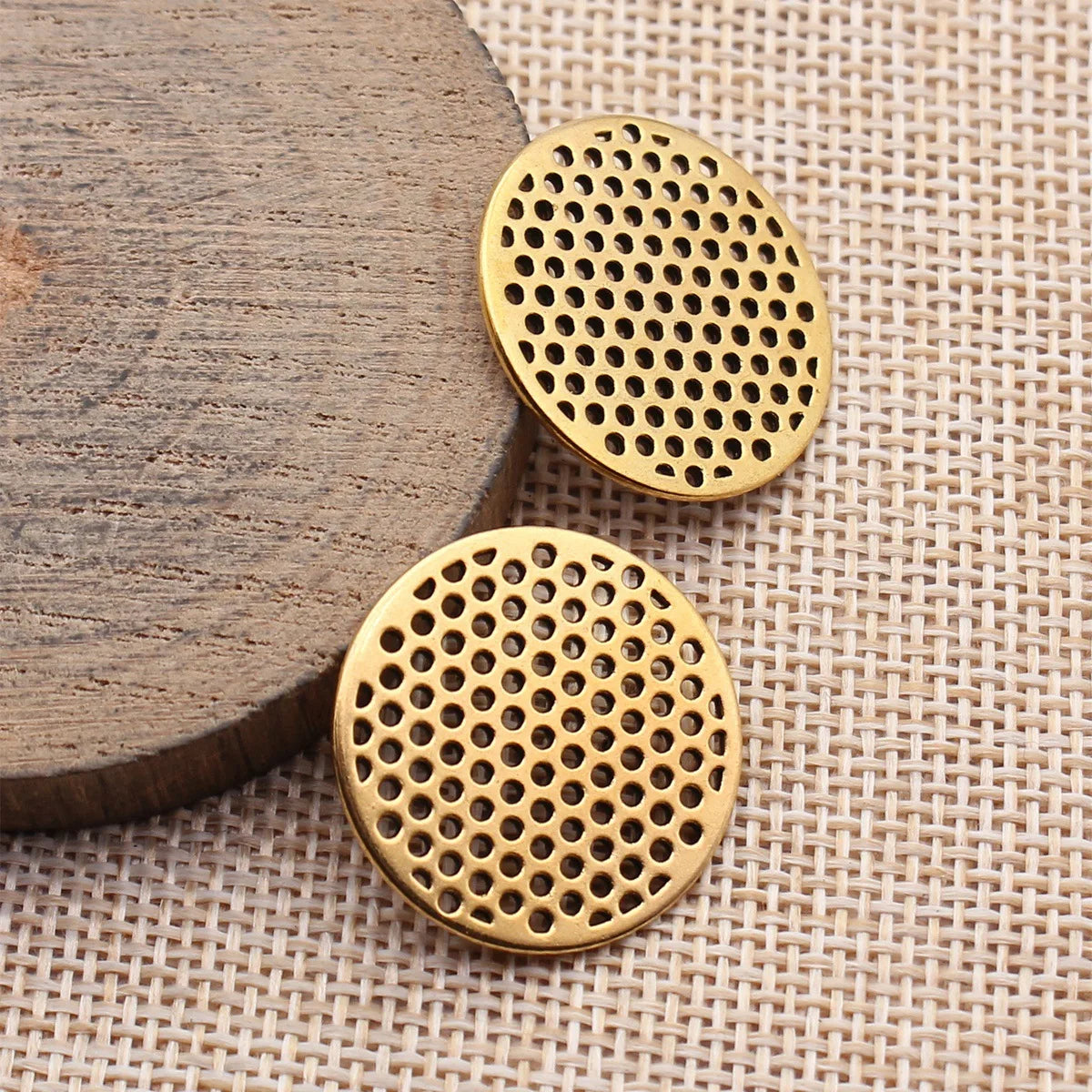 25x25x1.1mm 2.6g Multicolor zinc alloy round multi-hole connector charm for DIY jewelry making