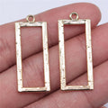 14x34mm 1.1g Electrophoretic KC Gold Zinc Alloy Rectangle Charm Pendant for DIY Jewelry Making