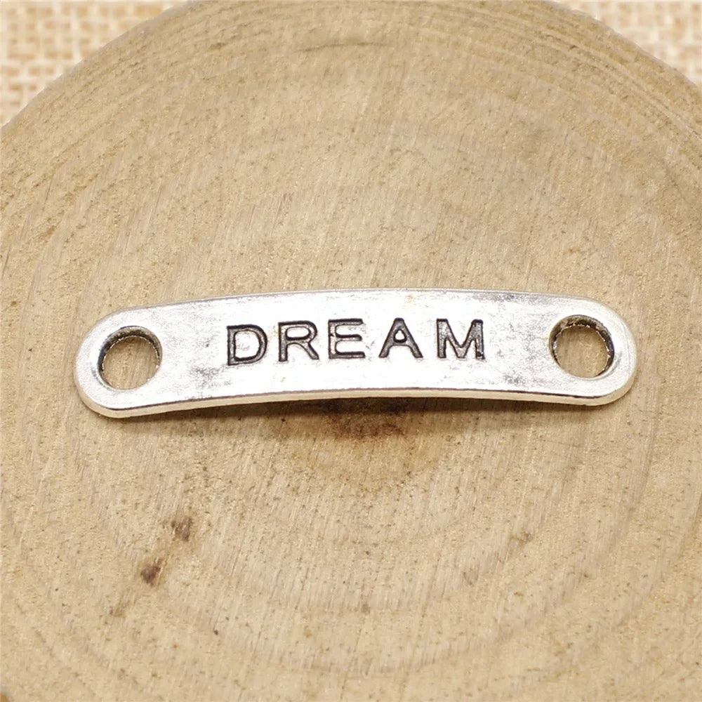 39x8mm 2.1g Multicolor Zinc Alloy dream Word Connector Charm for DIY Necklace Bracelet Making