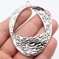 75x57mm 22.5g Antique Silver Zinc Alloy Irregular Geometric Textured Charm Pendant for DIY Necklace