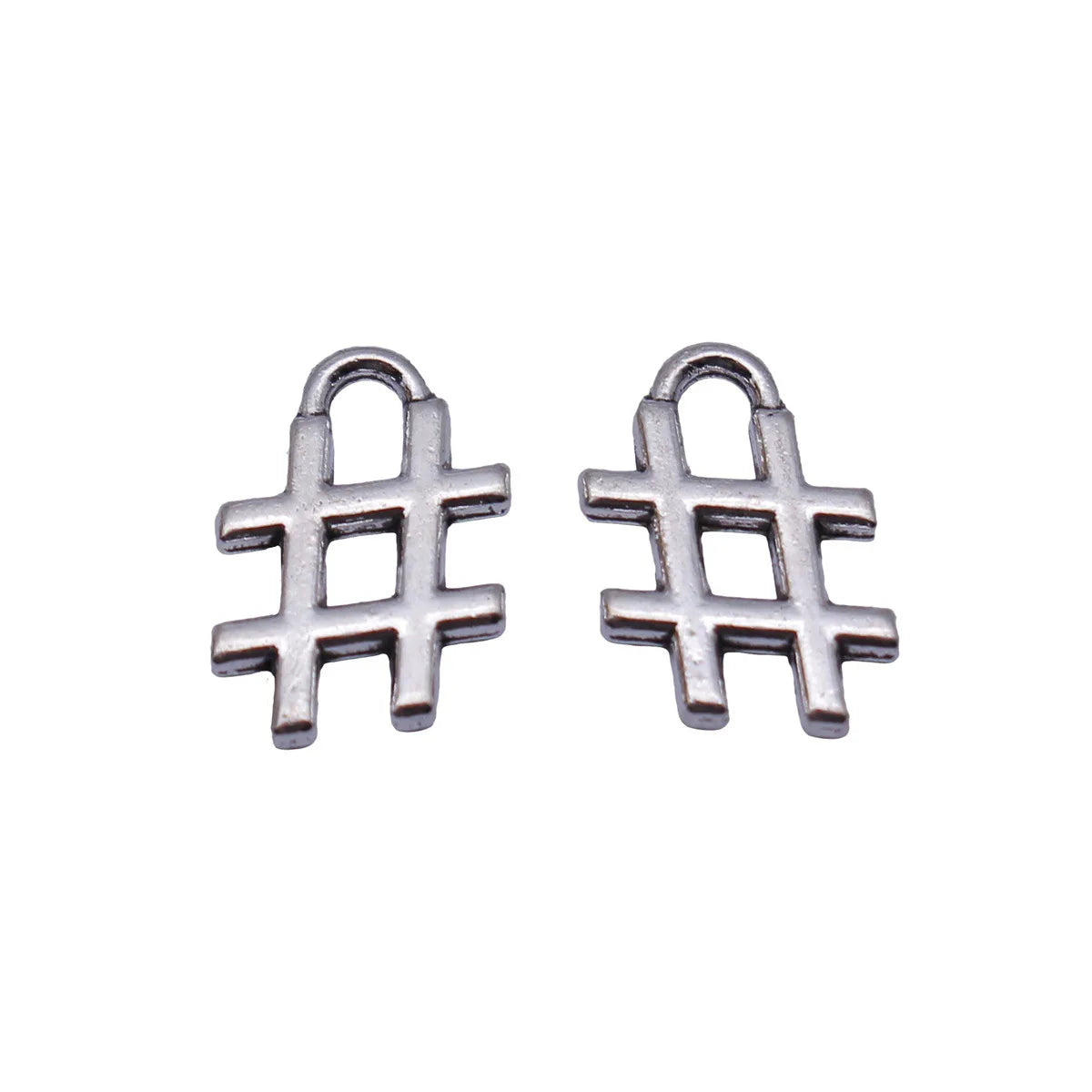 12x9mm 0.42g Antique Silver Zinc Alloy Hashtag Symbol charm pendant for DIY bracelet necklace making
