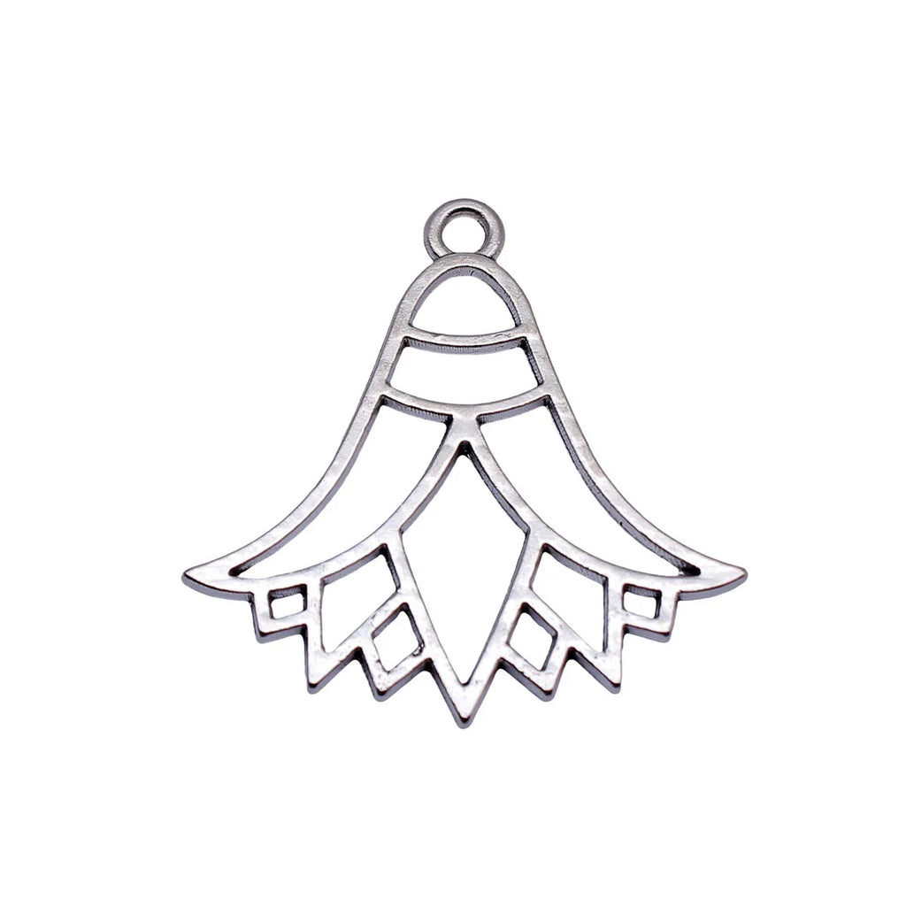 32x31mm 2.1g Antique Silver Zinc Alloy Hollow Flower Charm Pendant for DIY Necklace Jewelry Making