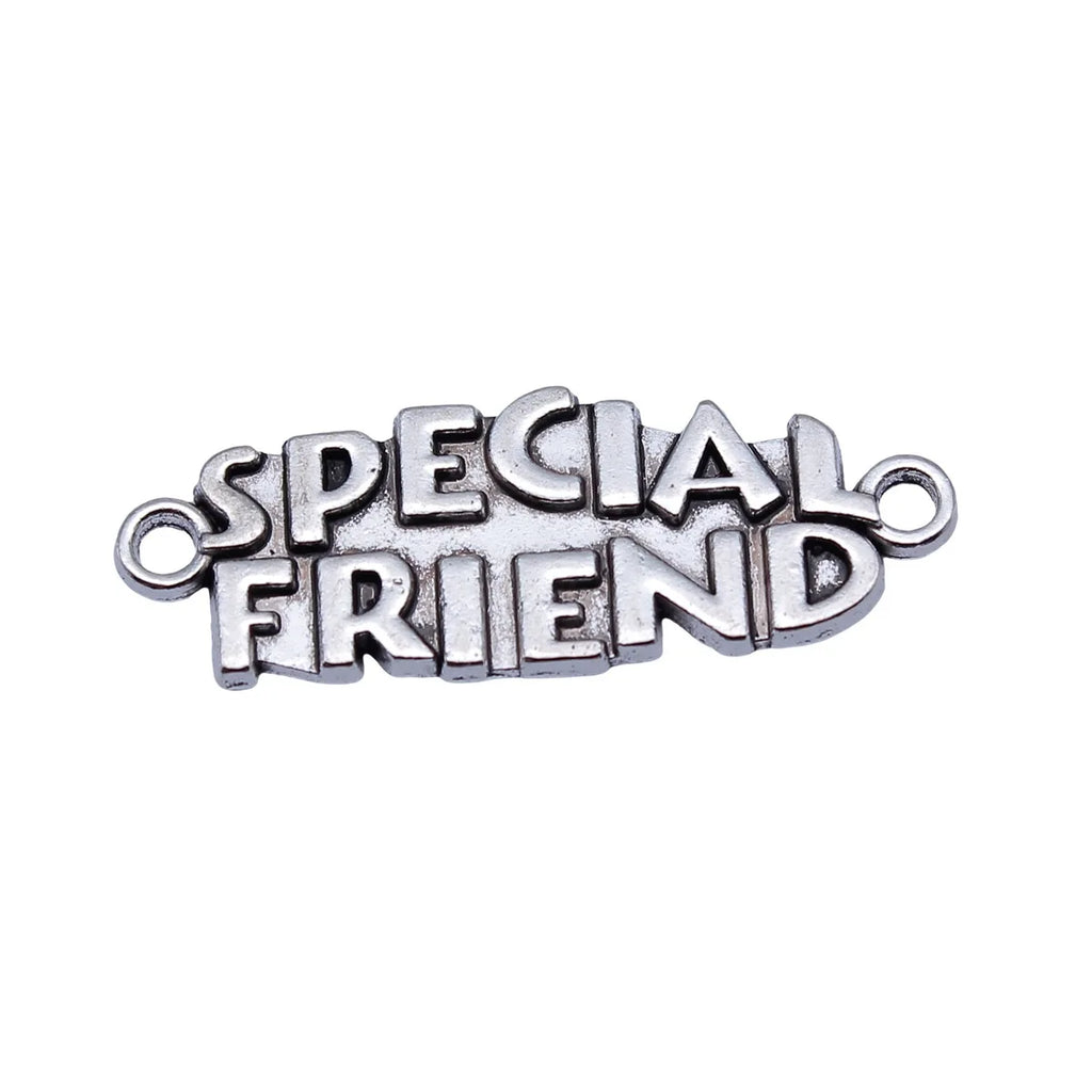 37x13mm 2.8g Antique Silver Zinc Alloy Special Friend Connector Charm for Bracelet Jewelry Making