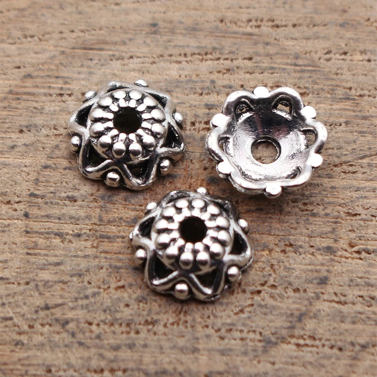 8x8x2.9mm 0.28g Multicolor Zinc Alloy Flower Bead Caps Spacer Findings for DIY Beaded Jewelry Making