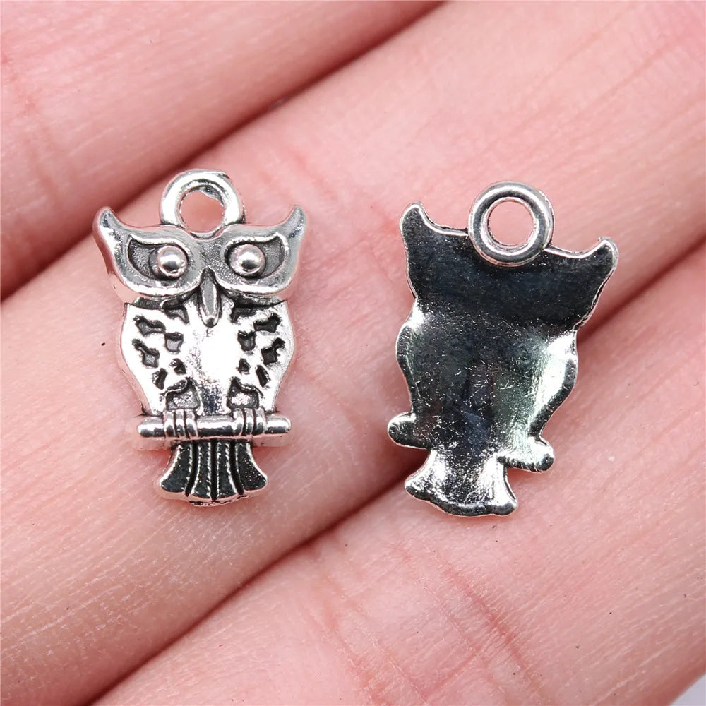 17x11mm 1.1g Multicolor Zinc Alloy Owl Cat Charm Pendant for DIY Necklace Bracelet Jewelry Making