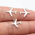 15x14mm 0.4g Antique Silver Zinc Alloy Airplane Charm Pendant for DIY Necklace and Bracelet Making